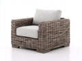 Sillones de ratán - ratán y madera - 92 x 88 x 80 cm - marrón grisáceo-blanco crema - diseño amplio con reposabrazos para exterior