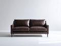 Sofás 2 plazas - cuero sintético y madera - 180 x 86 x 80 cm - marrón oscuro - diseño moderno con asiento acolchado