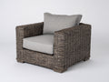 Sillones de ratán 90x85x82 cm - marrón y gris - diseño moderno con asiento acolchado