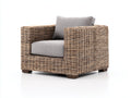 Sillones de ratán tejido 95 x 88 x 82 cm - Marrón y gris claro - Diseño amplio con reposabrazos