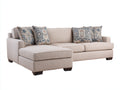 Sofás de esquina tapizado en tela 275x220x88 cm - beige - diseño moderno con chaise longue