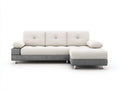 Sofás de esquina tapizado 250 x 175 x 82 cm - Blanco crema y gris - Diseño moderno con chaise longue y patas metálicas