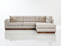 Sofás de esquina tapizado 275 x 210 x 85 cm - Beige claro y marrón - Diseño moderno con chaise longue y base de madera