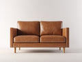 Sofá 2 plazas de cuero sintético 180x85x85 cm - Marrón coñac - Diseño moderno y elegante