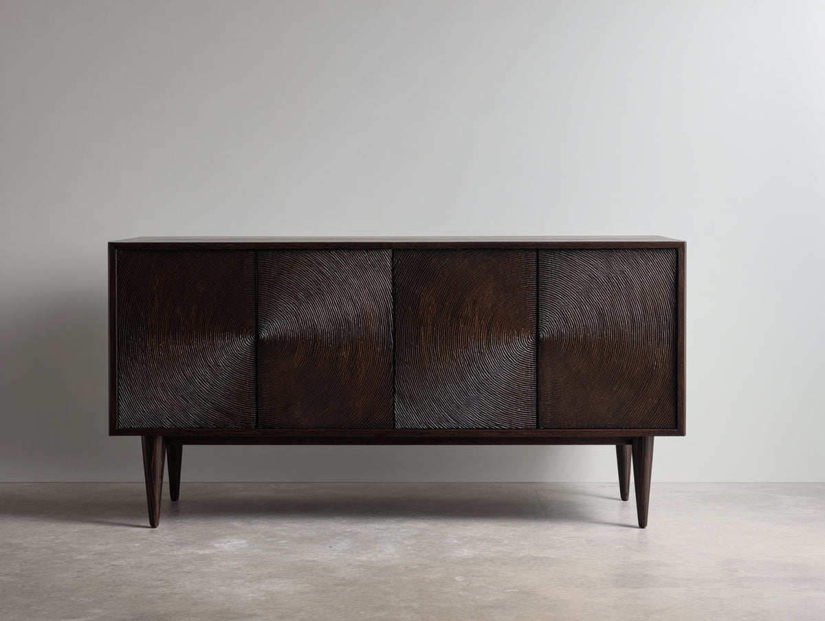 Mueble recibidor de madera 180x40x80 cm - Marrón oscuro - Diseño moderno elegante