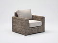 Sillones de ratán - ratán y madera - 95 x 90 x 82 cm - marrón grisáceo-beige - diseño amplio con reposabrazos para exterior